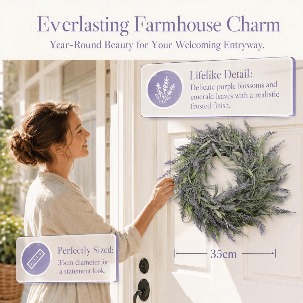Artificial Plastic Window Wreath Purple Green Leaf Wreath Festive Door Wreath Photography Prop
