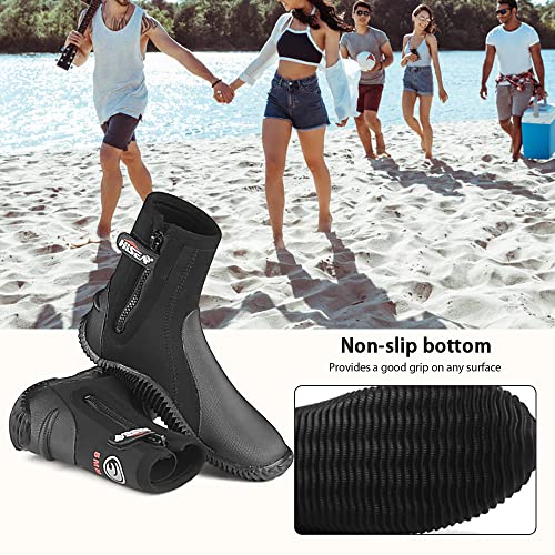 Lixada 5mm Neoprene Diving Boots with Side Zipper, Unisex, for Snorkeling, Scuba Diving, Diving Socks, Surf Boots, Neoprene Socks, Hot Springs, Fishin