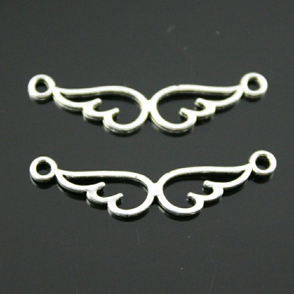 20pcs 28x5mm Angel Wings Charms Connector Jewelry Making For Bracelet Making Necklace Making