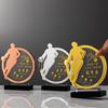 Custom Crystal Trophy Award MVP Sports Event High School College Competition Engraved Metal Base Modern Minimalist Design