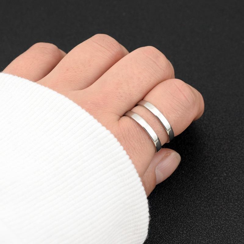 Minimal neutral wind titanium steel ring, adjustable opening stainless steel ring non-fading ring