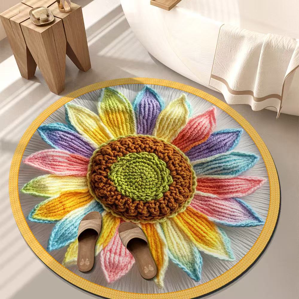 3D Floral Carpet Living Room Bedroom Floor Mat Easy To Wash and Maintain Anti Slip and Beautiful Floor Mat