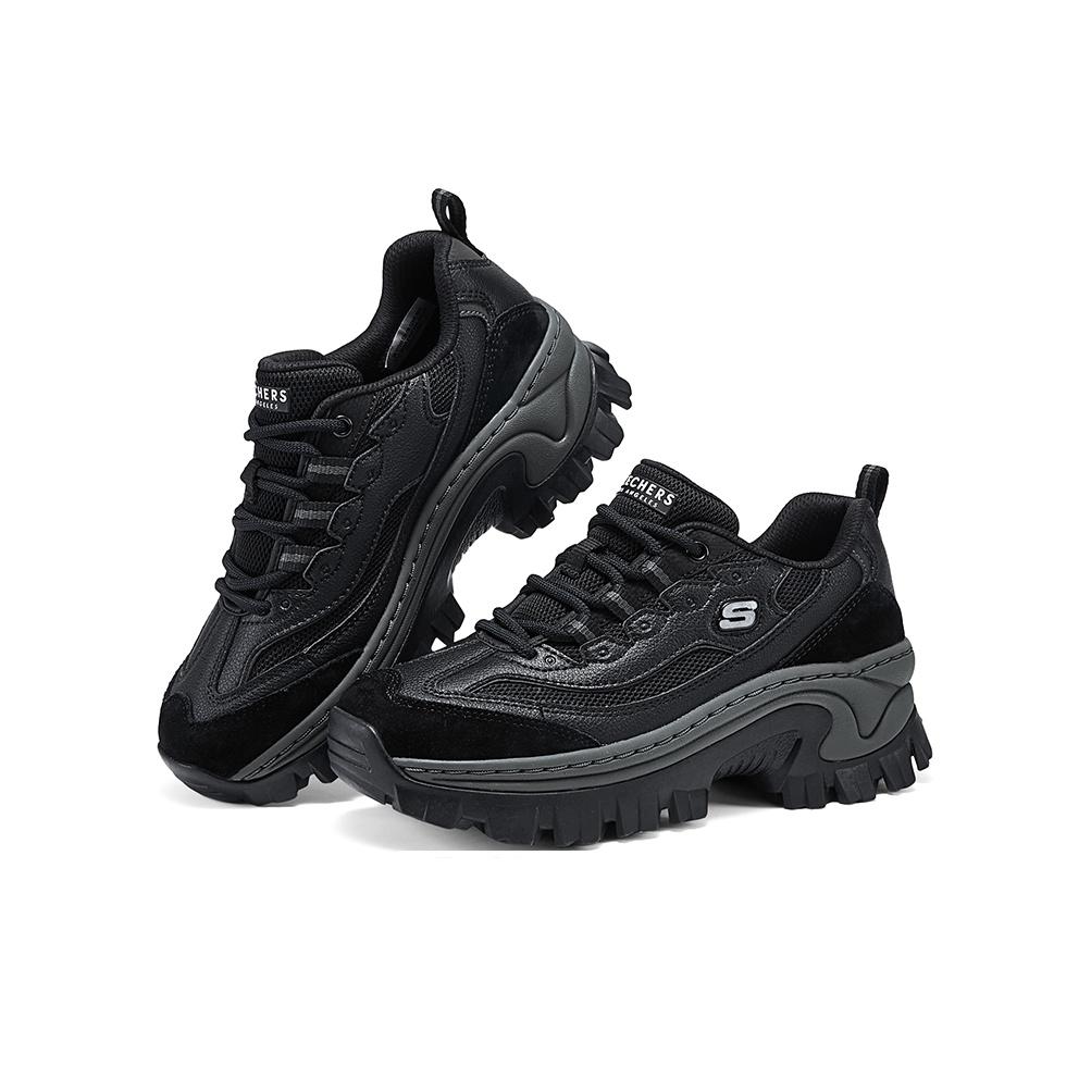 Skechers Honey Cake Shoes Comfortable Lightweight Casual Versatile Wear Resistant Increased Height Low Top Dad Shoes Women Sneaker Black 177233-BBK