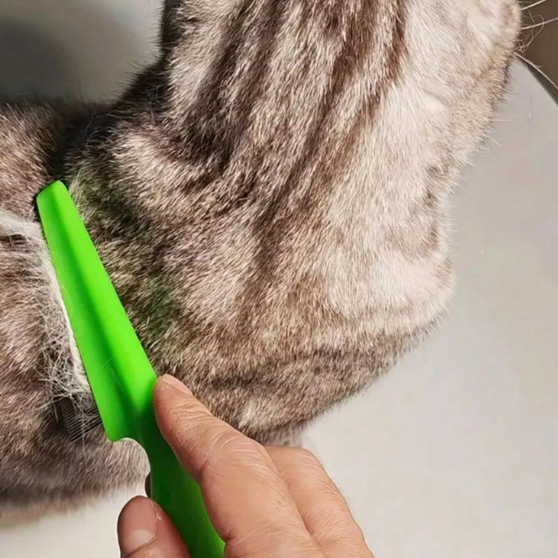 1pc 2-In-1 Pet Hair & Tear Stain Remover Brush - Stainless Steel Dog & Cat Flea Comb, Effectively Trims & Gently Removes Matted Fur and Fleas
