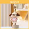 Cute Plush Toy Dog Keychain In Blue And Brown Colors For Stylish Backpack Charm