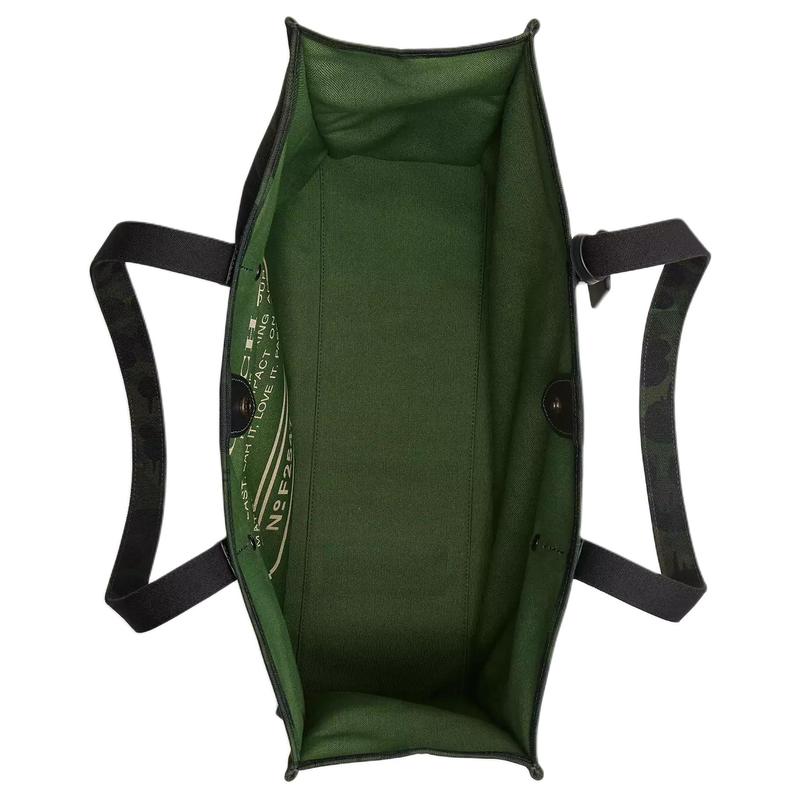 Coach RexyTote 43 Lexus Pattern Camouflage Print Tote Bag Tote Bag Shopping Bag Canvas Portable Shoulder Bag Large Size Men's Army Green