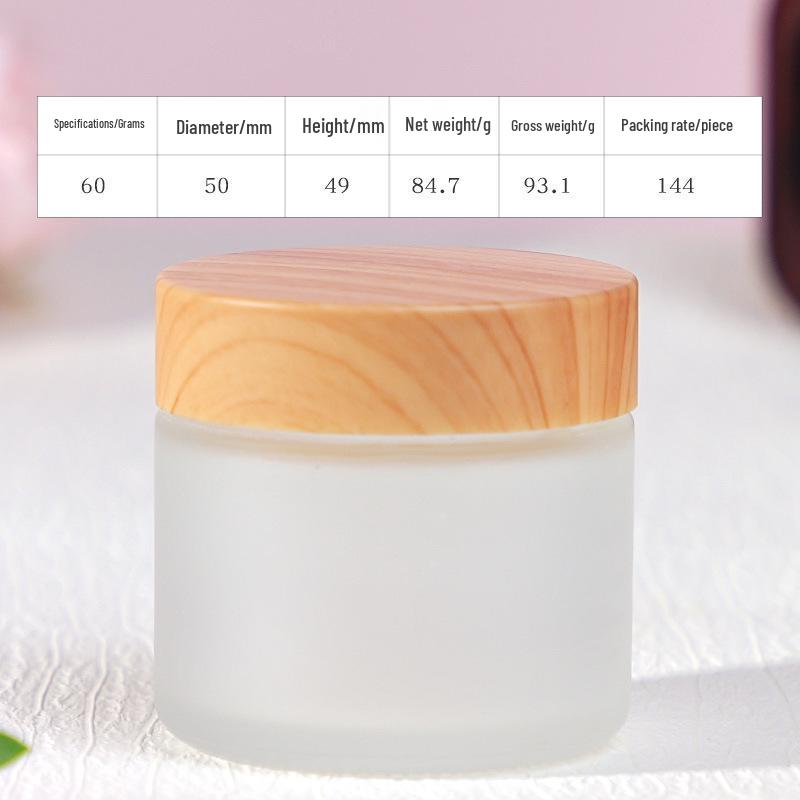 Travel Size Cosmetic Cream Bottle with Wood Grain Lid for Skincare and Makeup Remover