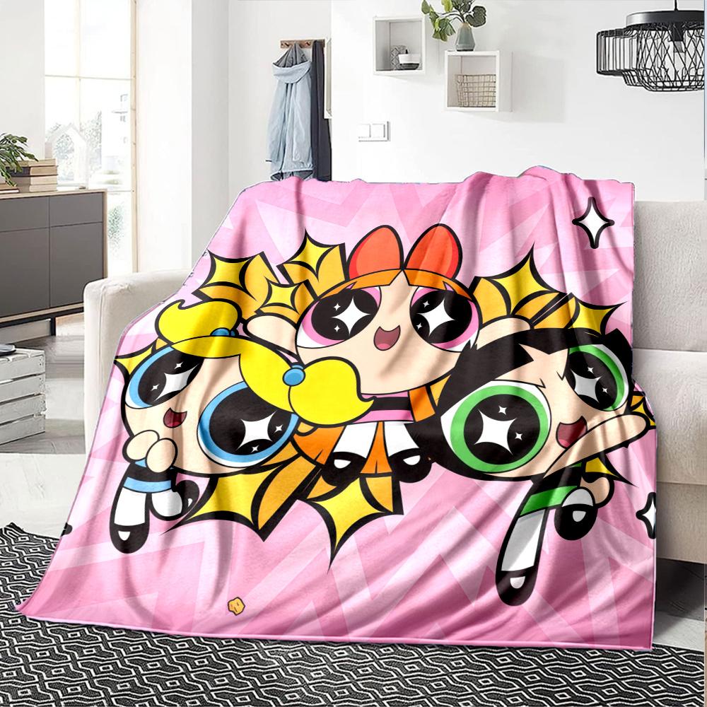 The Powerpuff Girls Flannel Blanket, High quality Comfortable for All Seasons, Home Decor, Warmth and Comfort