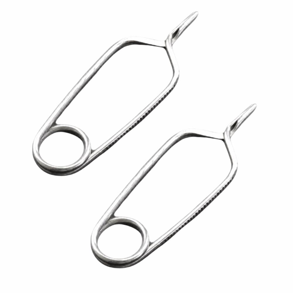 2PCS Stainless Steel Fly Tying Pliers Threaded Clamps Hackle Pliers Fly Fishing Pliers  Fly Tying