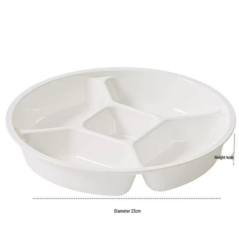 High-Temp Resistant Five-Grid Snack Platter: Food-Grade Fat-Reducing Meal Plate for Home Use
