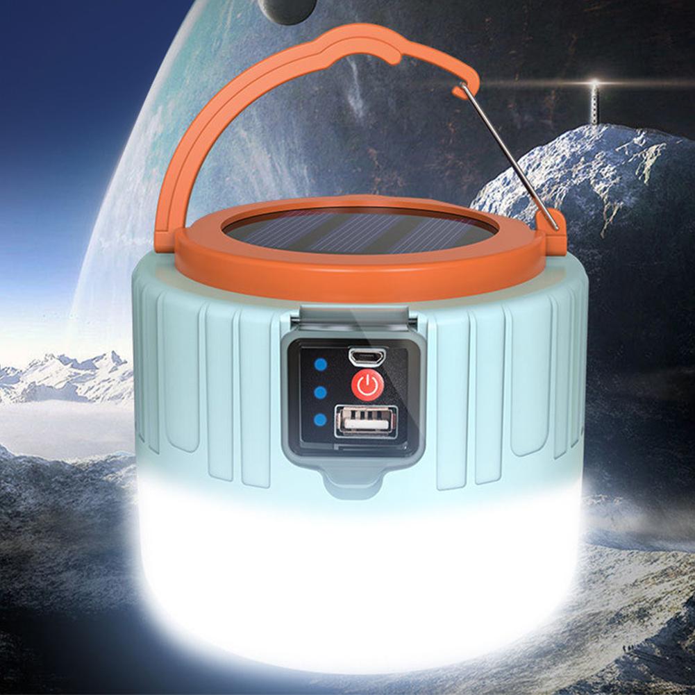 Solar LED Camping Light Double Battery Portable Emergency Light Market Lamp Camping High BBQ Power Night Outdoor Bulb Lante Z4G5