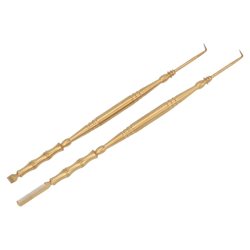 2pcs Eyelash Lift Tool Bamboo Joint Shape Handle Double Head Lash Perm Tool with Comb for Perming Eyelashes