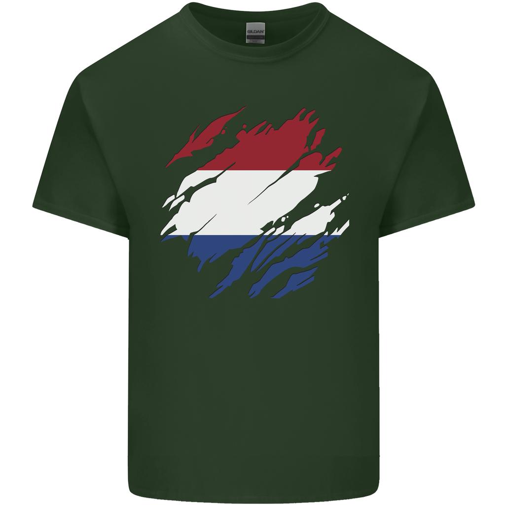 Torn Netherlands Flag Holland Dutch Day Football Unisexs Light Cotton TShirt