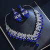 Ensemble de Bijoux de Mariée Élégant en Alliage Strassé - Collier & Boucles d'Oreilles Design de Niche