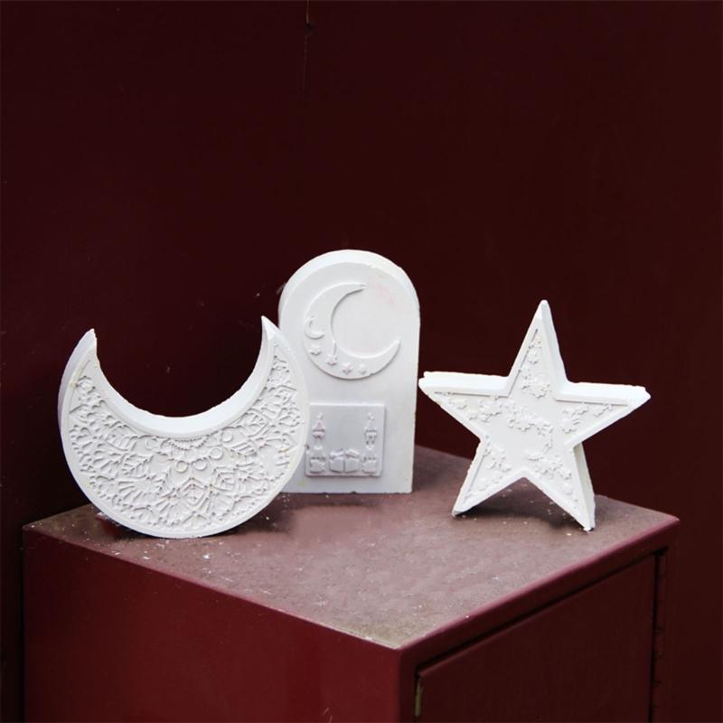 Silicone Molds Moon Candle Molds Handmade DIY Soap Baking Molds Star Shaped Castings Molds Resin Molds for Candle Making