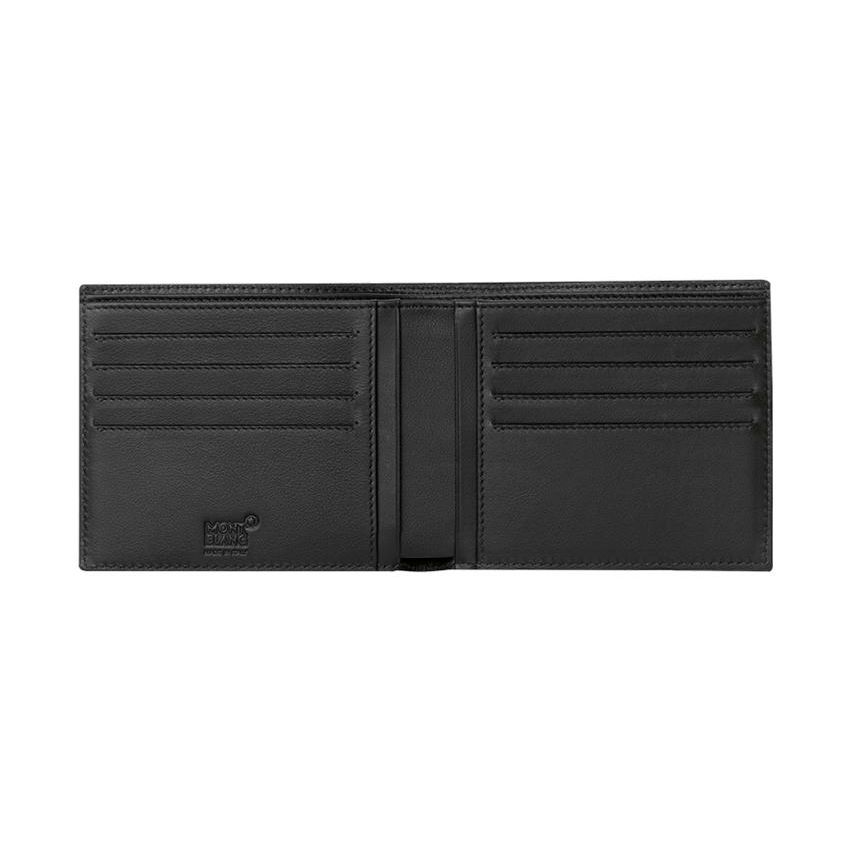 Montblanc Solid Color Short Foldable Logo Leather Wallet Men wallet Black 111144