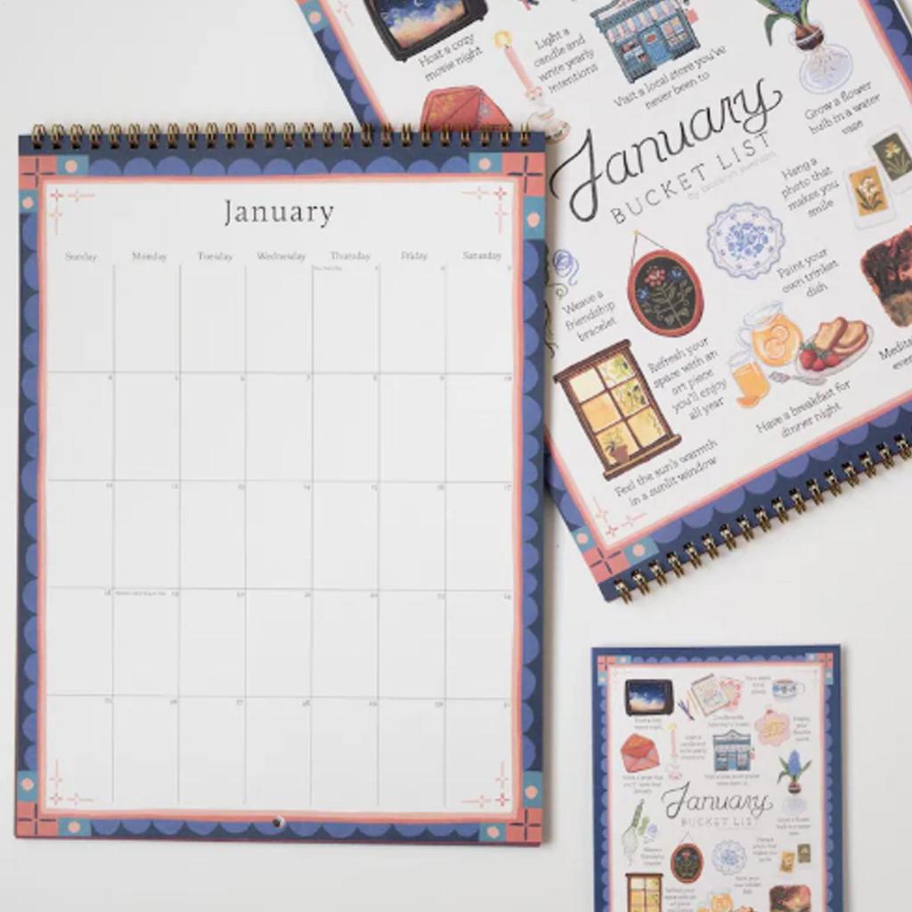 2026 Bucket List Calendar Notes Planning Colorful Wall Calendar Wish Calendar Wishes List Desktop Calendar Work Supplies