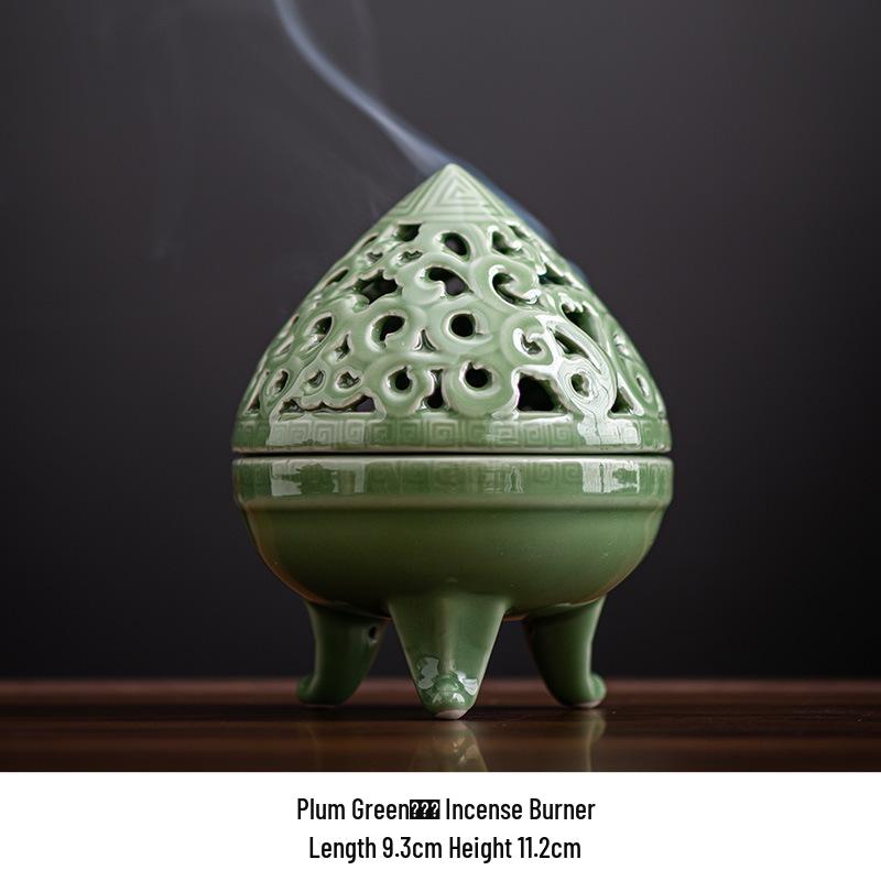 Blue Porcelain Suanni Beast Coil Incense Burner with Lid