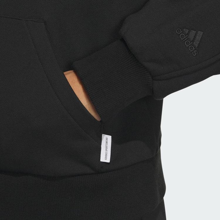 Adidas Verbiage Full-Zip Hoodie Letter Embroidery Sports Jacket Women Hoodies Black IZ4570