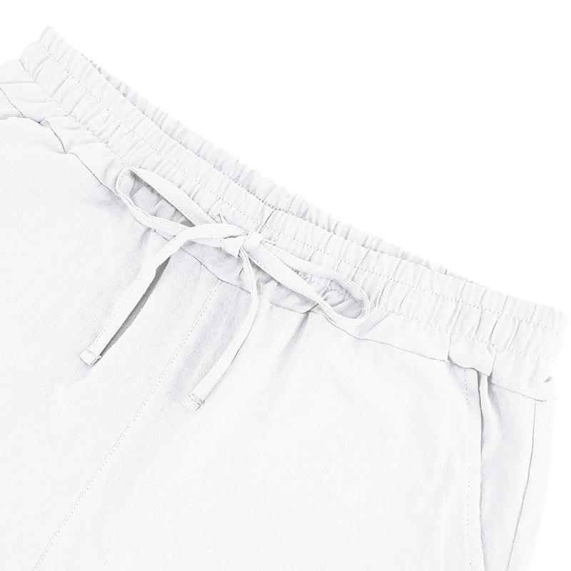 Men's Summer Sporty Cotton Linen Two-Piece Set: Breathable Short Sleeve Polo Shirt & Lapel Shorts