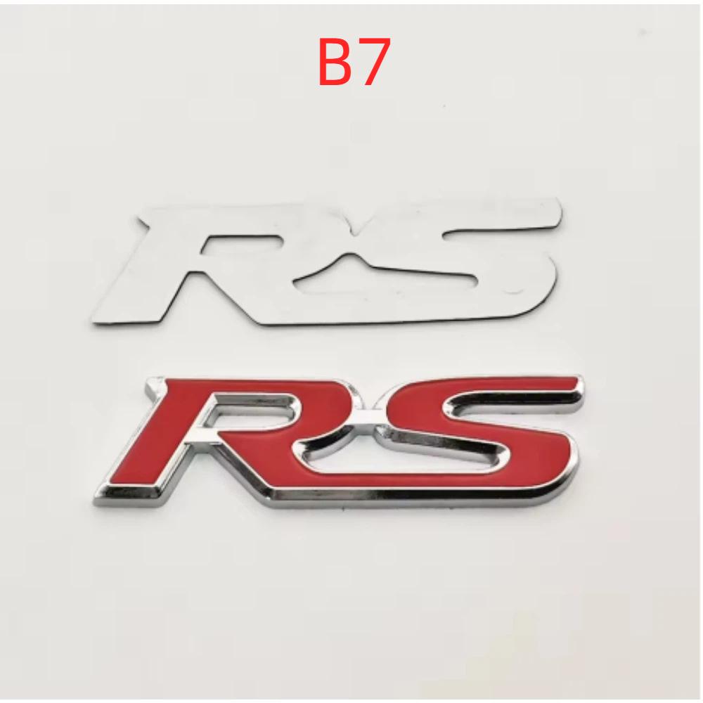 3D Metal Car Front Grille Emblem RS Logo Badge Rear Trunk Fender Sticker
