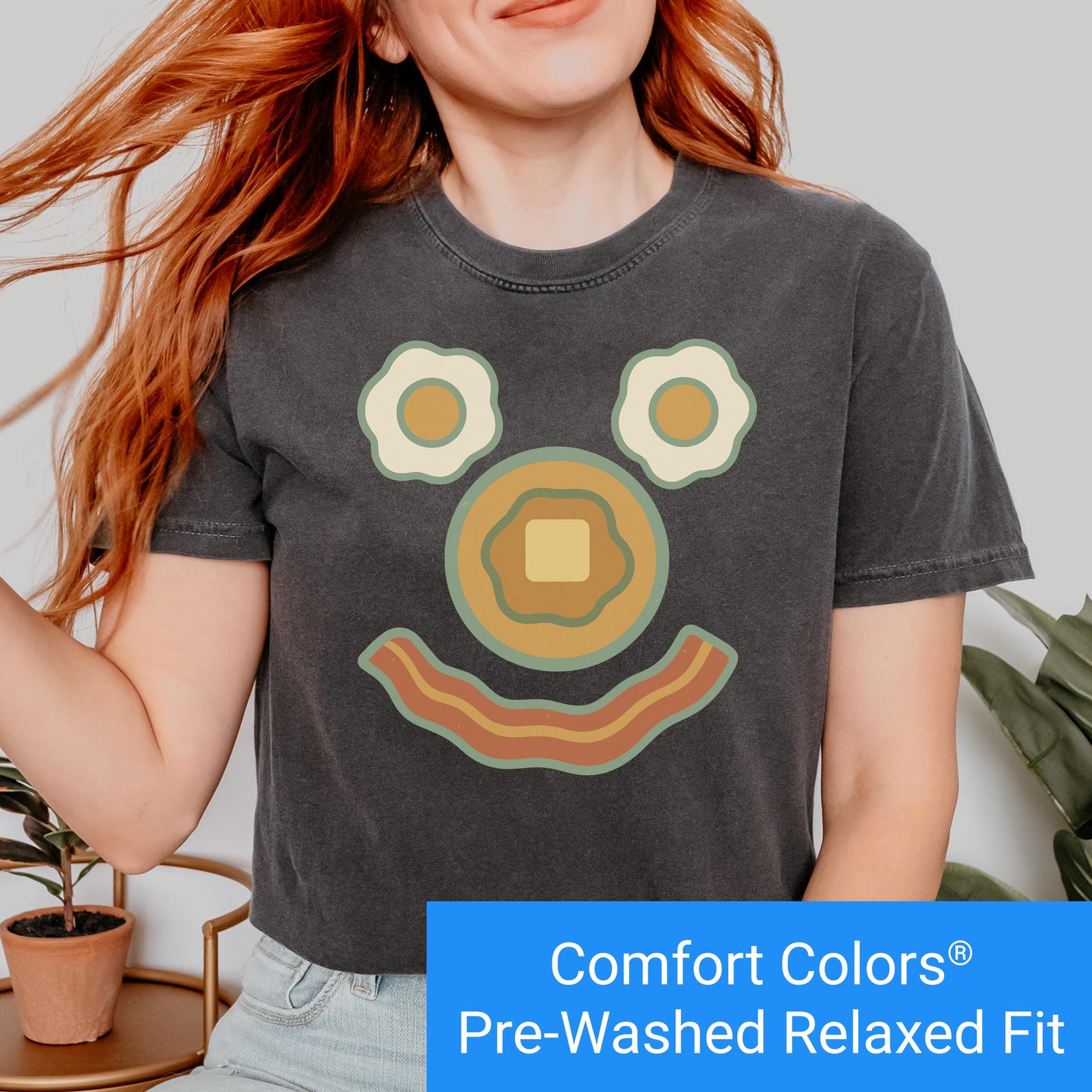 Funny Breakfast T Shirt, Comfort Colors Breakfast Lover T-Shirt, Funny Food Tee, Brunch Shirt for Women, Pancake T Shirts, Novelty Foodie T XL