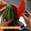 Säker Effektiv Vattenmelonskivare Server i Rostfritt Stål med Halkfritt Handtag Fruktdelare Vattenmelonskivare Skärare Fruktverktyg