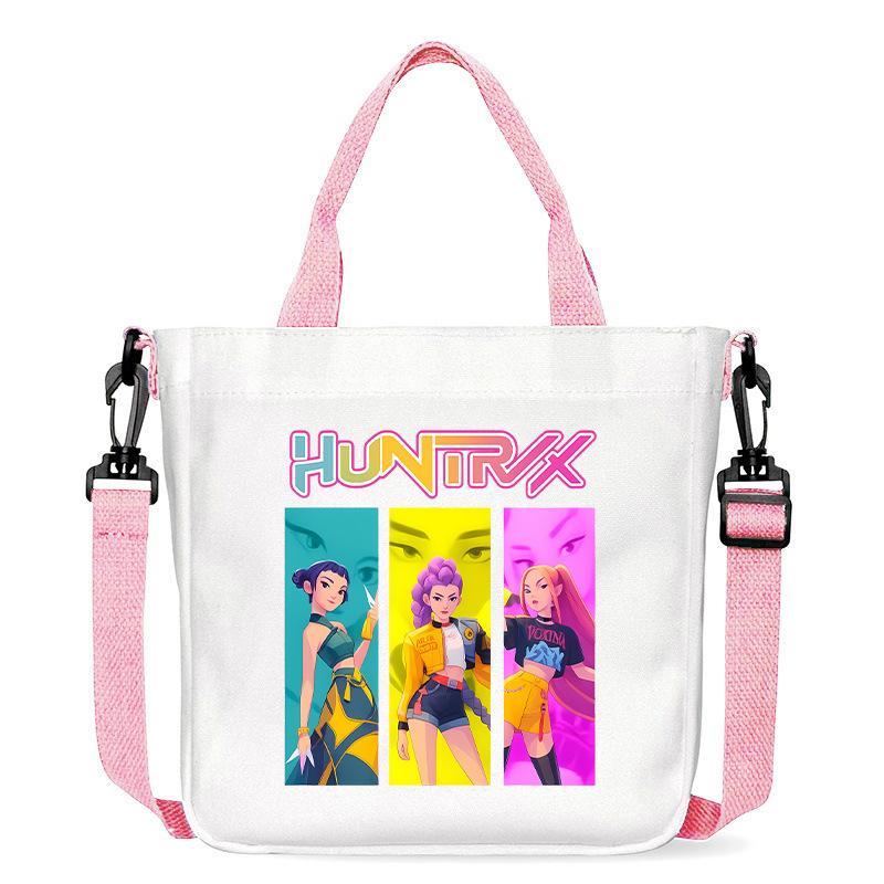 Spot KPOP Demon Hunter Group Printed Canvas Bag Fashion Shoulder Bag Portable Work Commuter Messenger Bag CLE