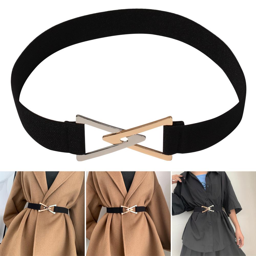 Adjustable Waist Belts Triangle Buckle Decorative Waistband Waist Strap Stretch Elastic Belts