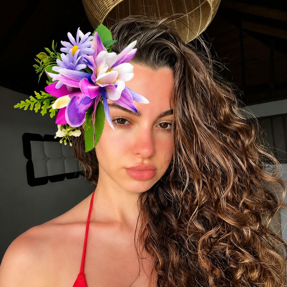 Versatile Floral Hair Clips Artificial Floral Hair Claw Colorful Flower Hairpin  Beach Outfits