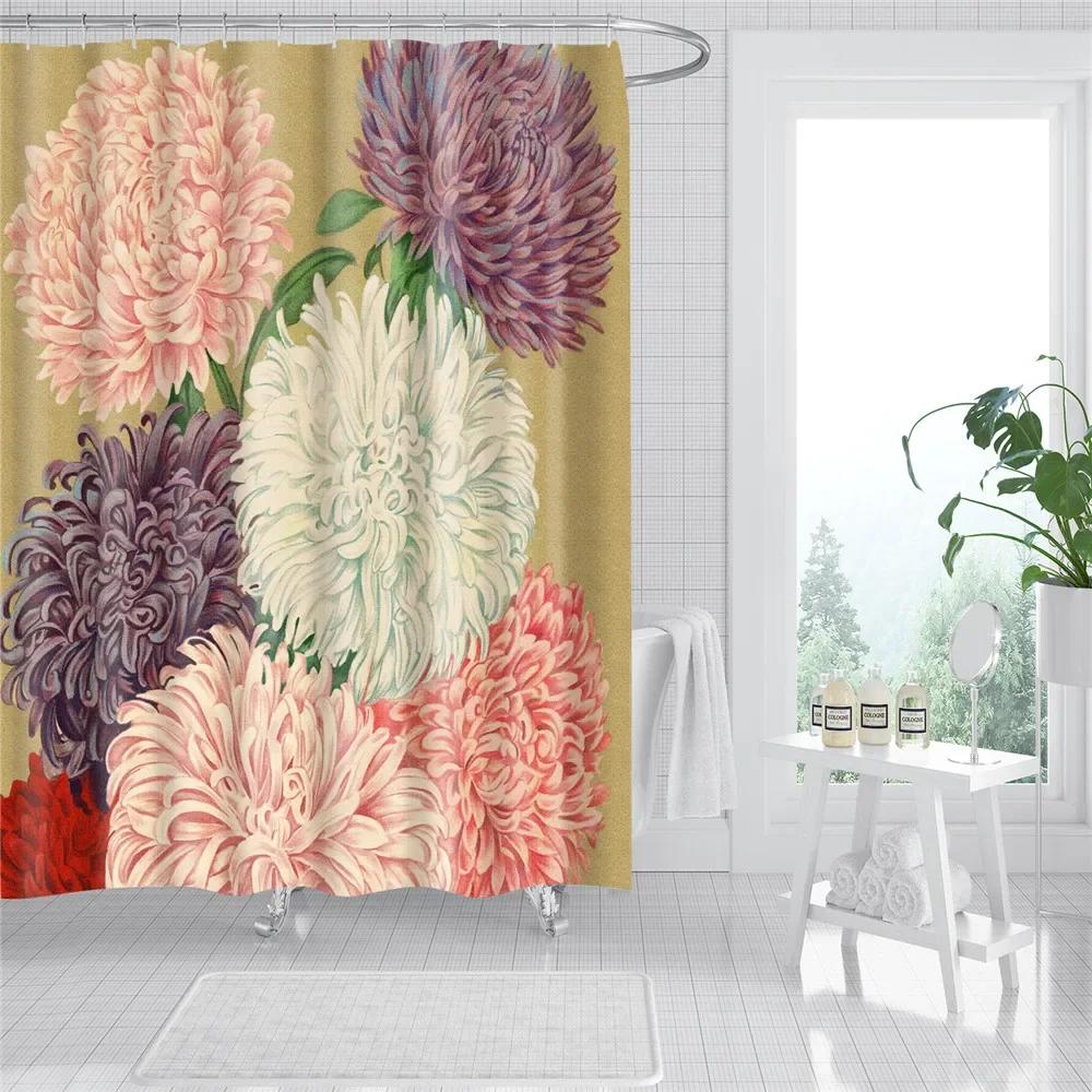 Abstract Geometric Stripes Printing Shower Curtains Home Hotel Bathroom Decoration Bath Curtains Waterproof Bathroom Curtains
