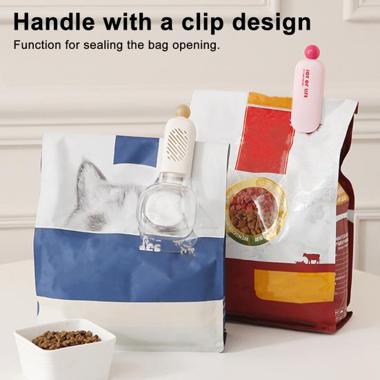 Rice Scoop with Sealing Clip Large Kitchen Measuring Spoon for Flour Grains Food-Grade Plastic Kitchen Scoop for Cereal Containers Pantry Organization