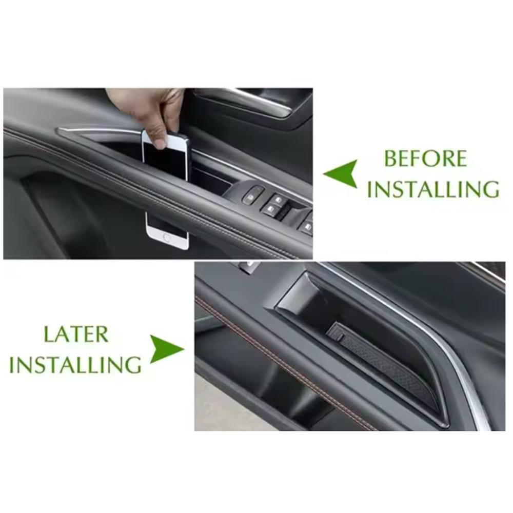 Car front door handle storage box tray for Peugeot 3008 4008 5008 GT 2016-2026 Automotive interior styling accessories