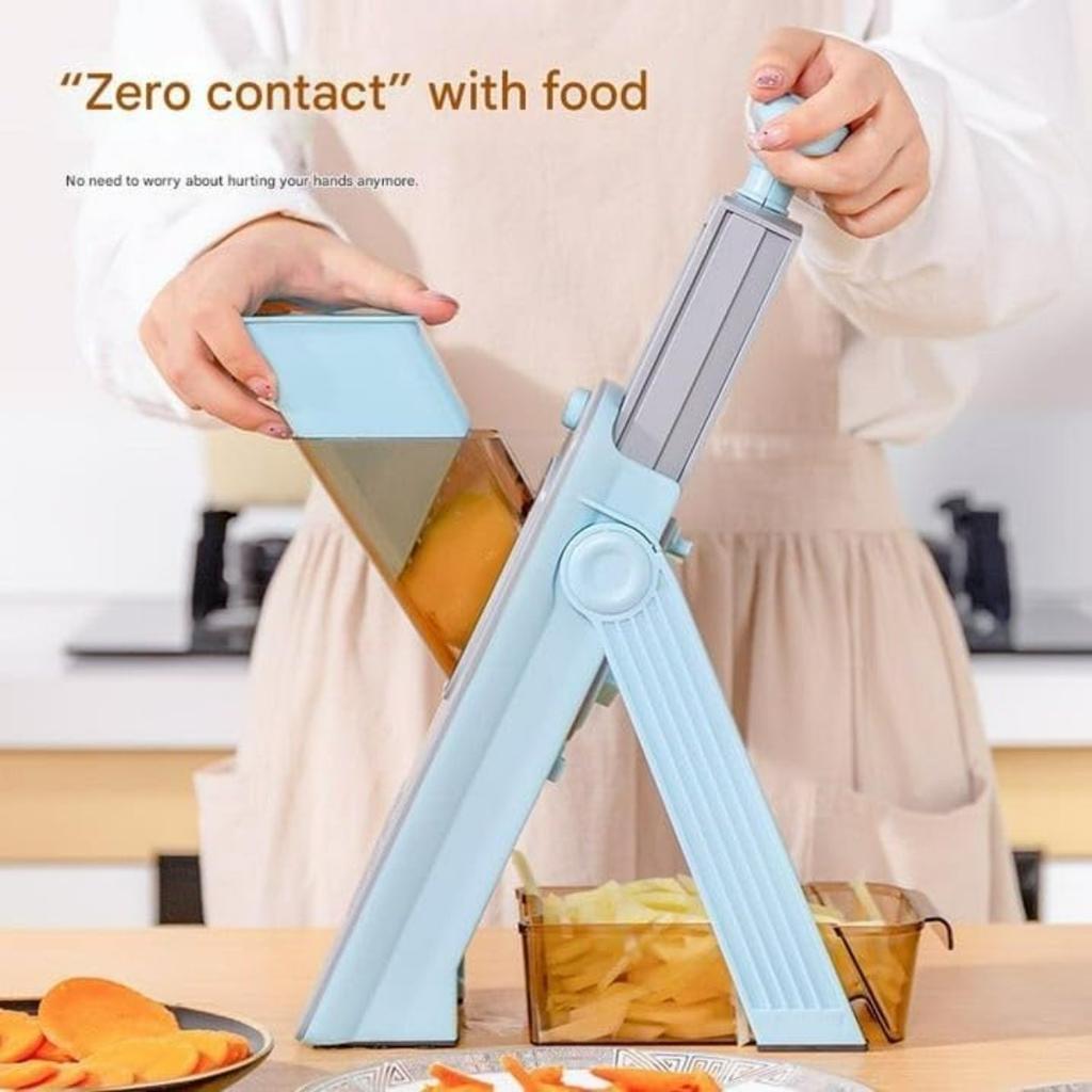 5 in 1 Vegetable Chopper Food Potato Cutter, Strips Julienne Dicer Adjustable Thickness 0.1-8 Mm Kitchen Chopping Kitchen Tools