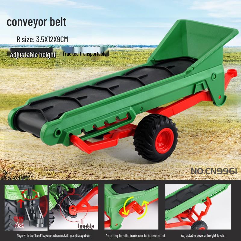 Electric Remote-Control Alloy Tractor & Harvester Toy for Kids