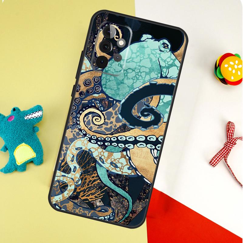 Marine Life Ocean Octopus Case For Samsung Galaxy A54 A34 A24 A14 A12 A22 A32 A42 A52 A72 A52S A51 A71 A13 A53 Cover
