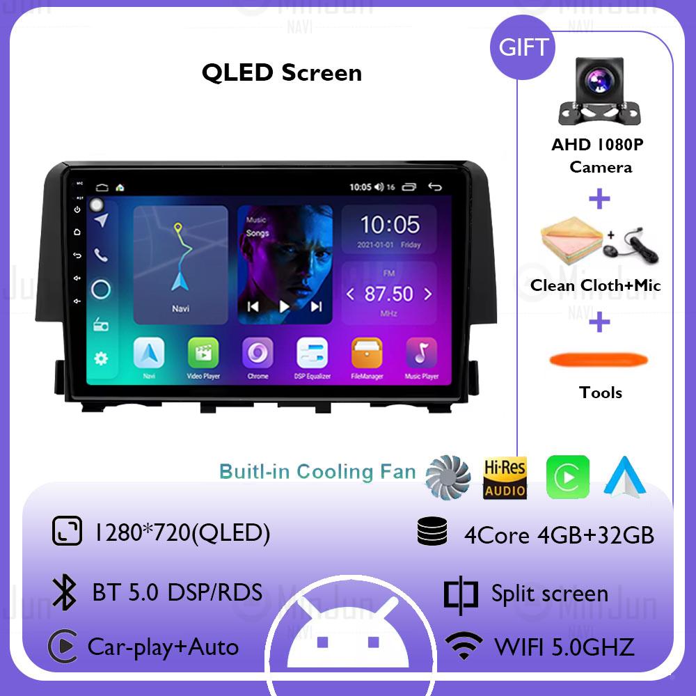 

Для Honda Civic 10-го поколения 2015 2016 2017 2018 2019 2020 2021 Автомагнитола Android 14 Carplay Auto МультимедиаВидео Навигация Аудио WIFI
