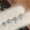 Sweet Bowknot Tassel Ear Bone Nail For Women Korean  Bling Zircon Earrings Stainless Steel Accessories Jewelry