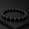 Black Tourmaline Beads Bracelet 7.5" 8mm Beads Chakra Bracelet Handmade Unisex Jewelry For Gift CSB-41
