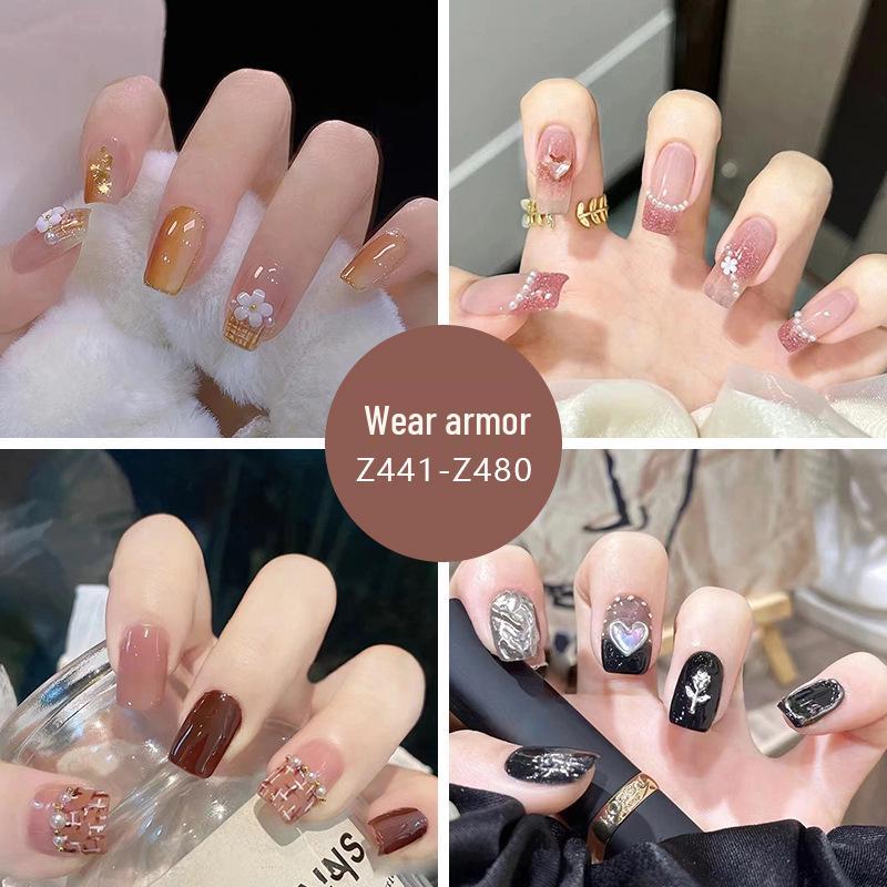 

Early Autumn Caramel Milk Nail Set: 24-Piece Sweet & Cool Manicure for Trendy Style