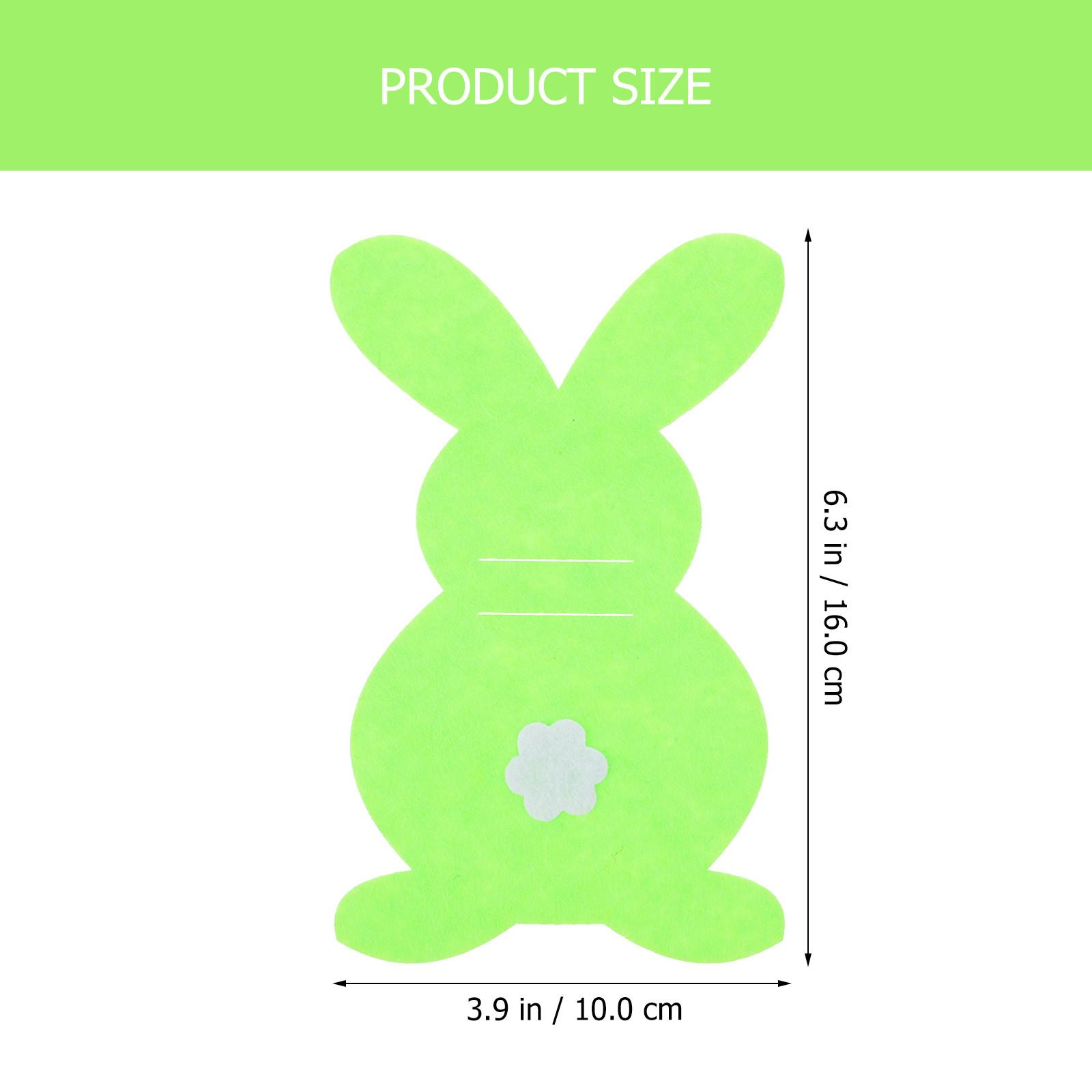 

8Pcs Rabbit Cutlery Sleeves Easter Cutlery Holder Bags Fork and Spoon Pouches Tableware Decor Easter Party Table Setting зелёный