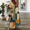 Women Plus Size V Neck Short Sleeve Printed Straight Long Dress Green Khaki