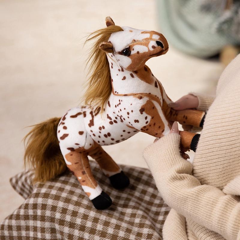 28Cm High Quality Cute Simulation Horse Plush Doll Lifelike Change Posture Horse Plush Toy Home Decor Gift For Boys And Girls