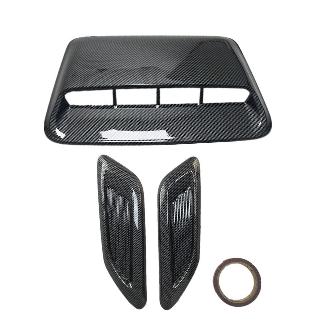 Pair x Side Glossy Carbon Fiber Color Air Flow Vent Covers For Universal For all car