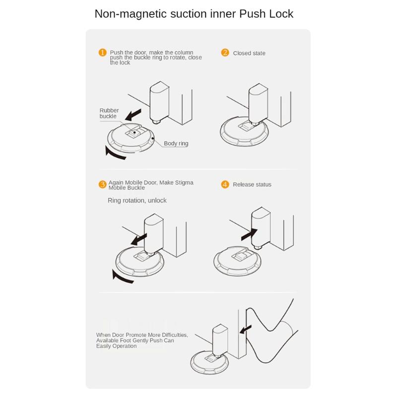 Zinc Alloy Push Type Door Stopper Mechanical Fixed Door Holder Door Hardware