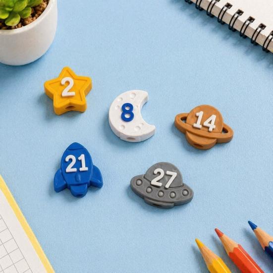 Cute Cartoon Pencil Toppers Set Toppers, Lovely Charms, Pen Number Caps for Classroom Decorations School Supplies Rewards Durable Silicone Protectors