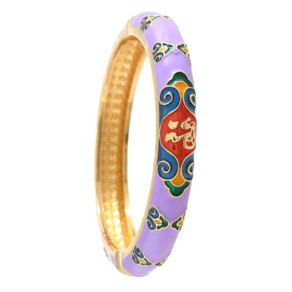 Traditional Vintage Cloisonne Bangle Double Bangle Women's Hand Bracelet  Girls