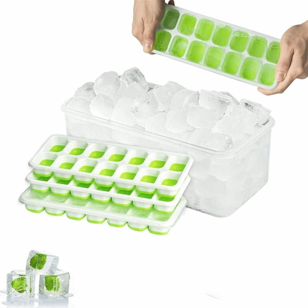 5PCS with Lid Ice Cube Tray Reusable Ice Maker Molds Durable Ice Cube Mold  Coffee