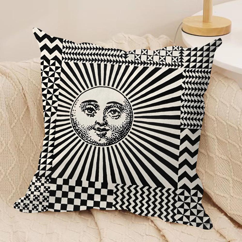 EnglandAbstract Art Figure Cushion Cover Silky Short Plush Double-Sided Printed Pillow Case for Sofa All Seasons Home Decor Gift