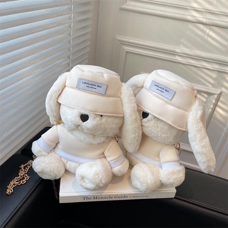 Autumn and winter cute play dead long-eared rabbit blindfolded rabbit Rex rabbit plush rabbit shoulder messenger bag